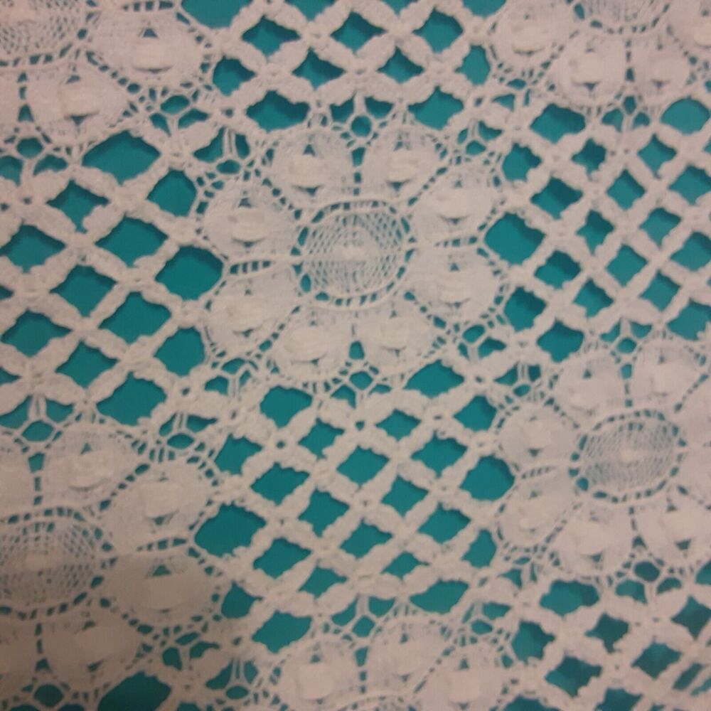 Peacock Alley Vintage Lace Floral Fringed Bed Coverlet Beautiful Luxury Line
